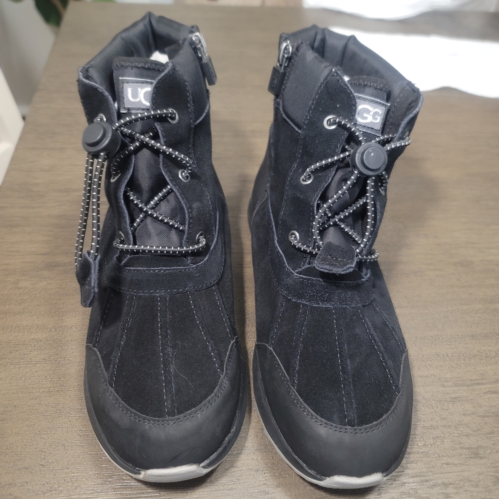 UGG Black Lace-Up Boots with Toggle